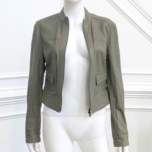 Strenesse Blue Lambskin Moto Jacket in Size 6